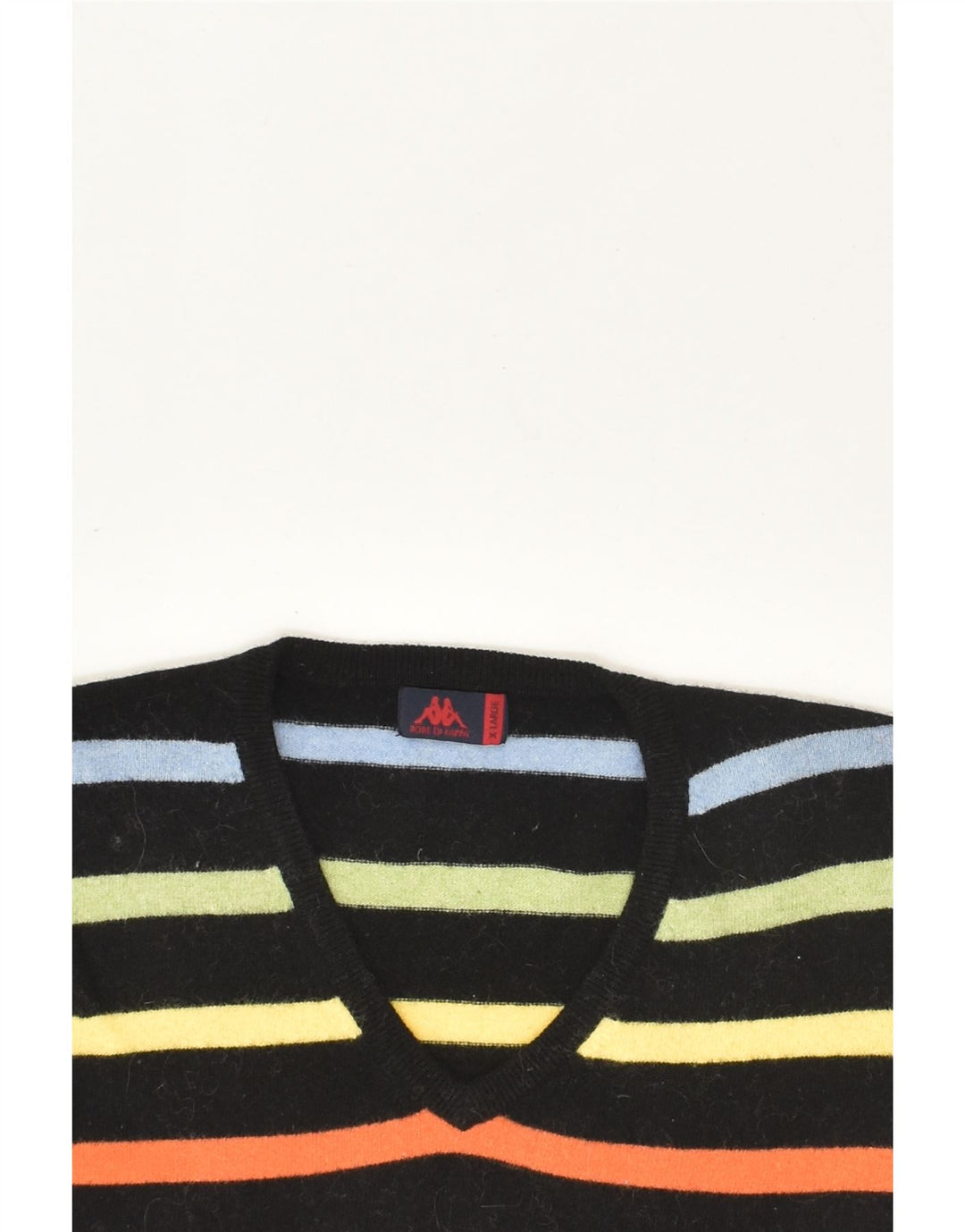 KAPPA Girls Slim V-Neck Jumper Sweater 15-16 Years XL Multicoloured | Vintage Kappa | Thrift | Second-Hand Kappa | Used Clothing | Messina Hembry 