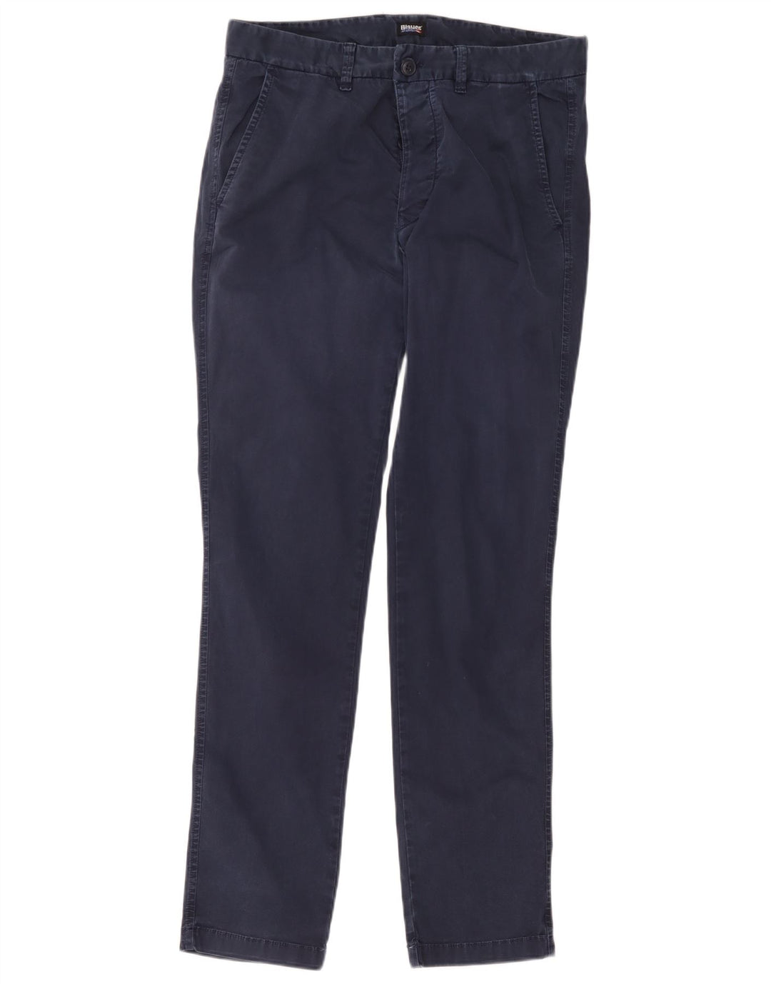 Blauer Slim Chino-Hose für Herren, W34, L33, marineblaue Baumwolle