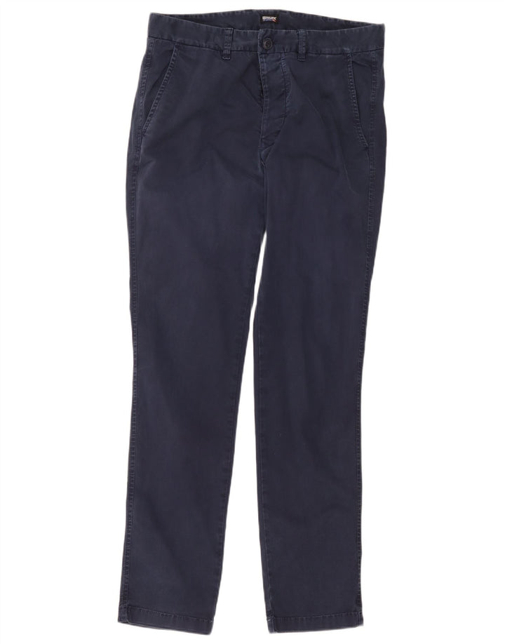 Blauer Slim Chino-Hose für Herren, W34, L33, marineblaue Baumwolle