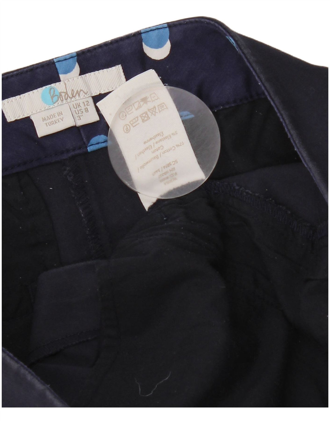 Boden Damen Chinoshorts UK 12 Medium W30 Marineblau Baumwolle