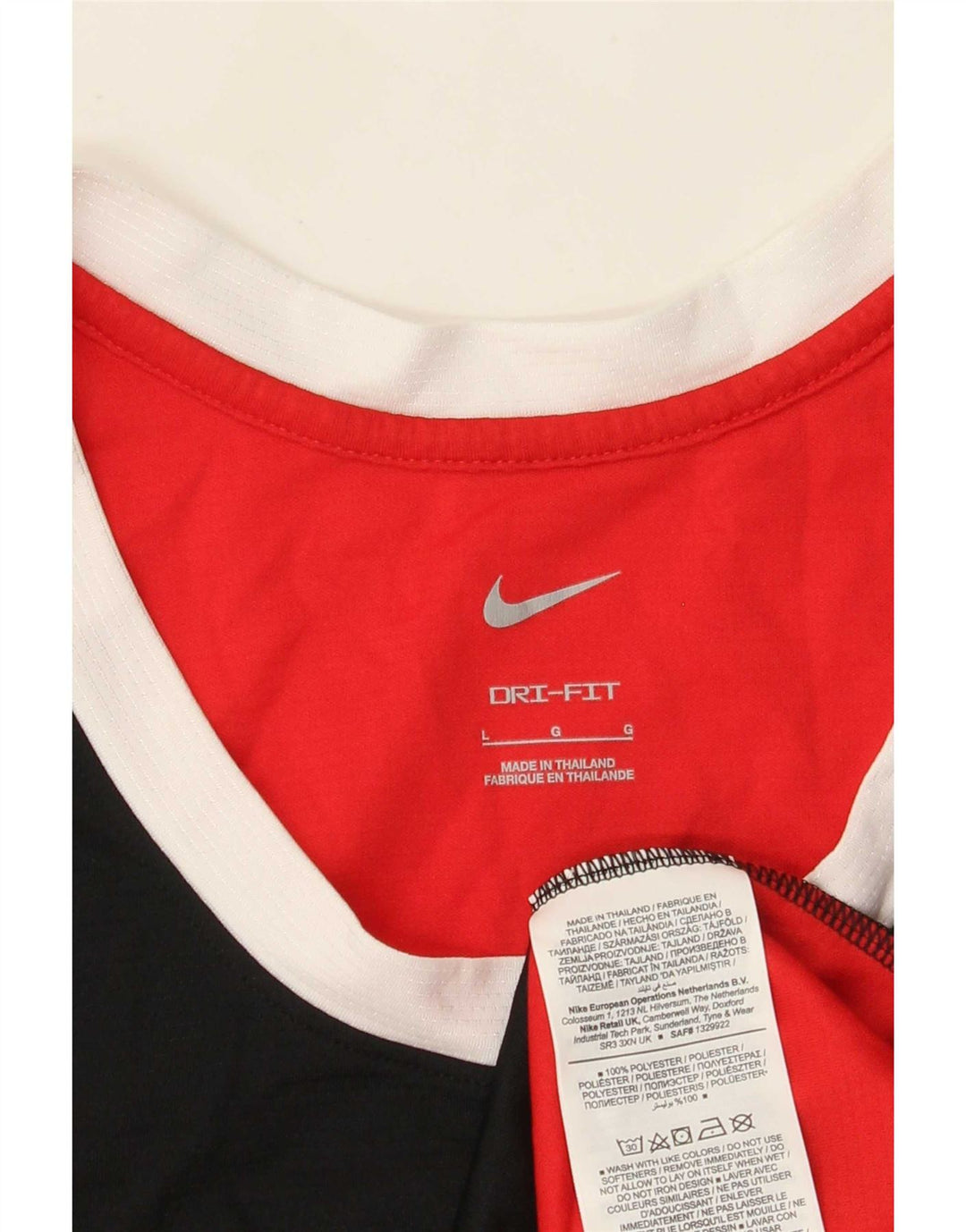 Nike Herren Grafik-Trägershirt, groß, rotes Farbblock-Polyester