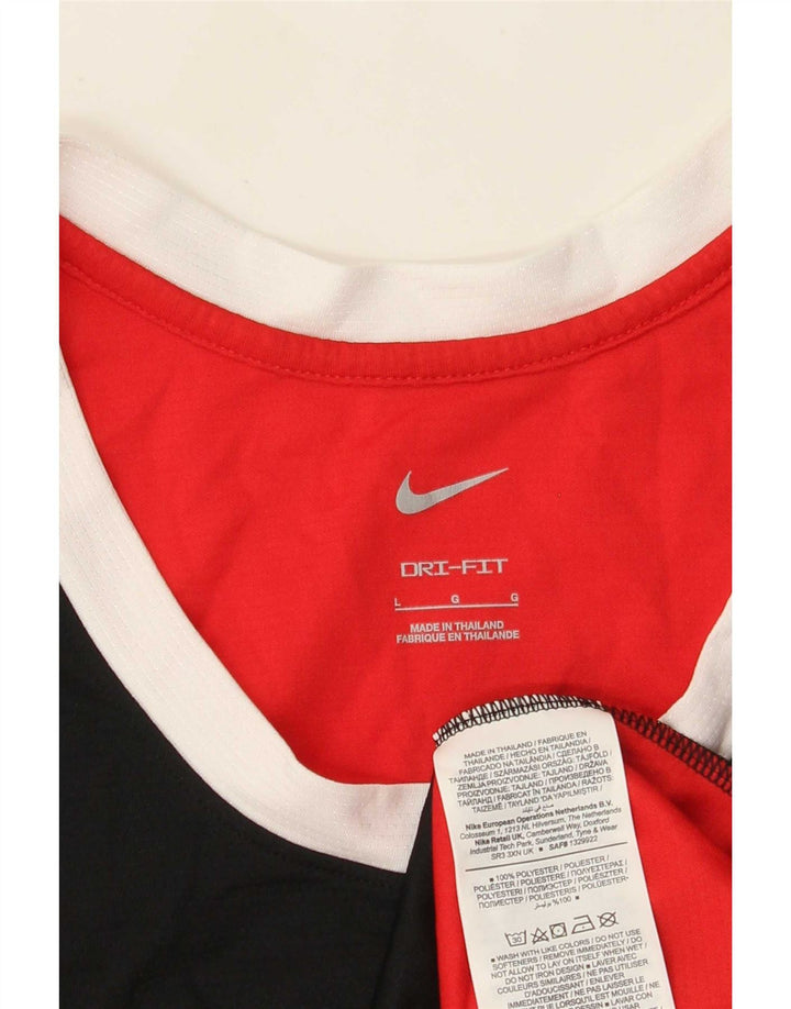 Nike Herren Grafik-Trägershirt, groß, rotes Farbblock-Polyester