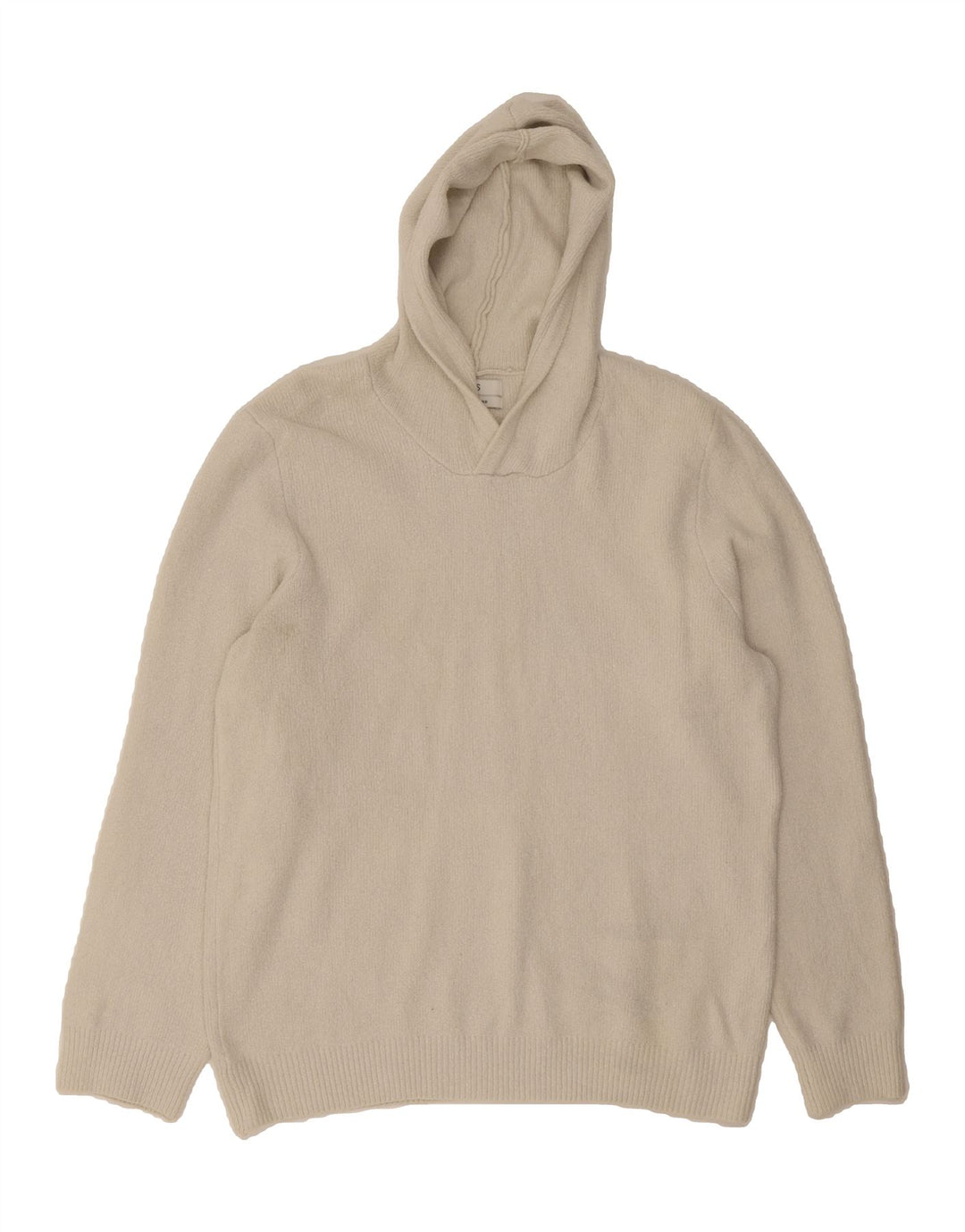 MARKS & SPENCER Womens Hooded Jumper Sweater UK 16 Large Off White Vintage Marks & Spencer and Second-Hand Marks & Spencer from Messina Hembry 