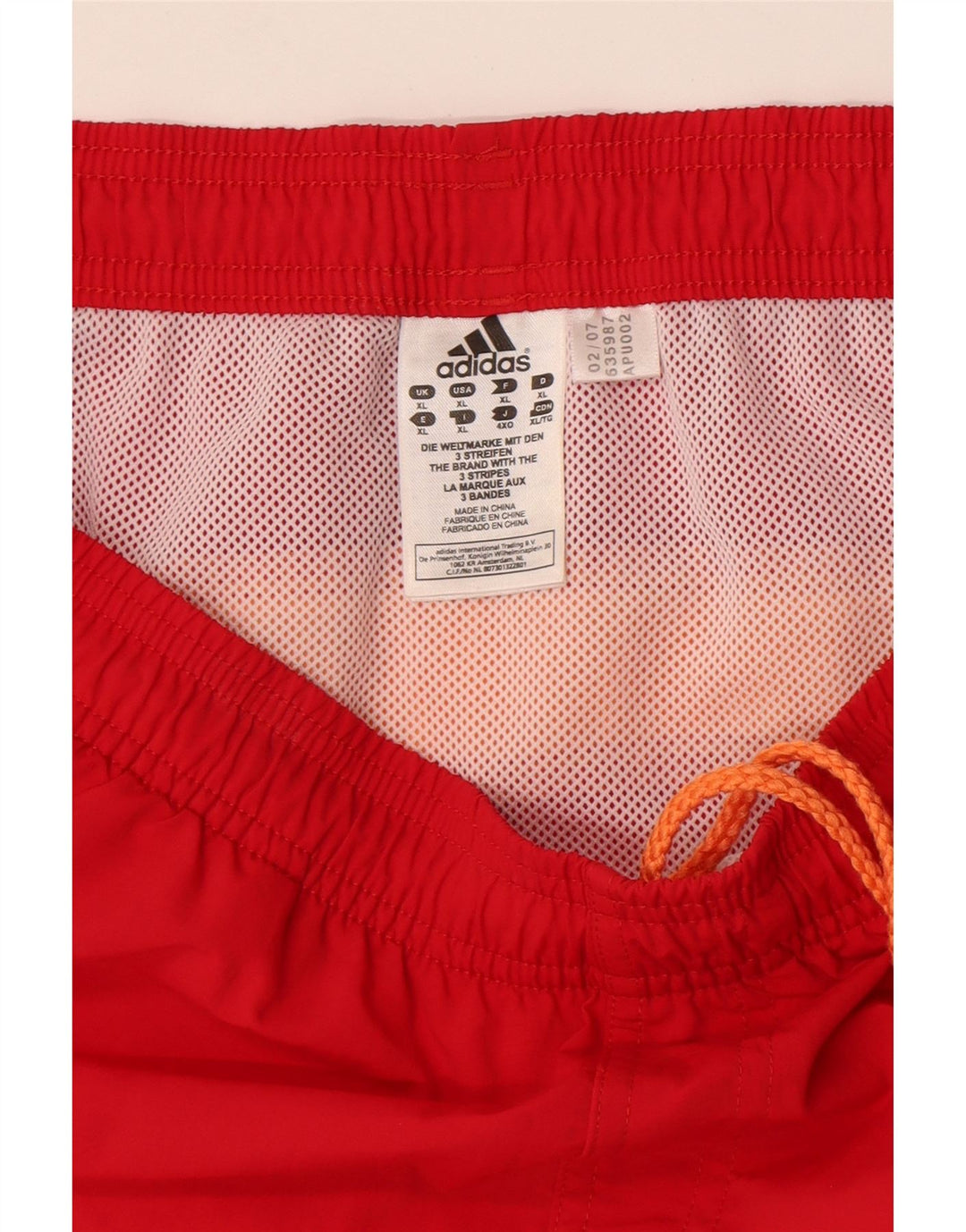 Adidas Herren Badeshorts XL Rot Colourblock Nylon
