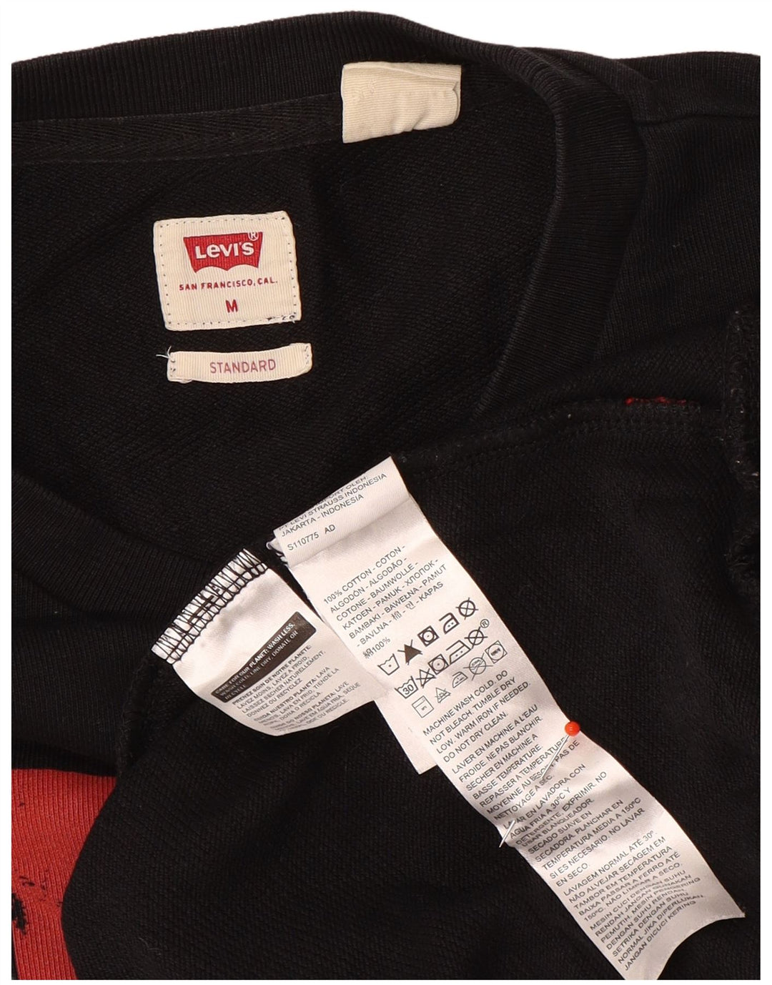 Levi's Herren-Sweatshirt mit Standard-Grafik, mittelschwarze Baumwolle