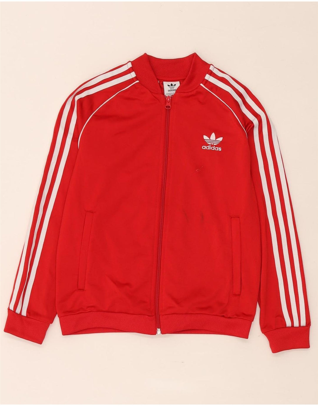Adidas Jungen Trainingsanzug Top Jacke 10–11 Jahre, rotes Polyester