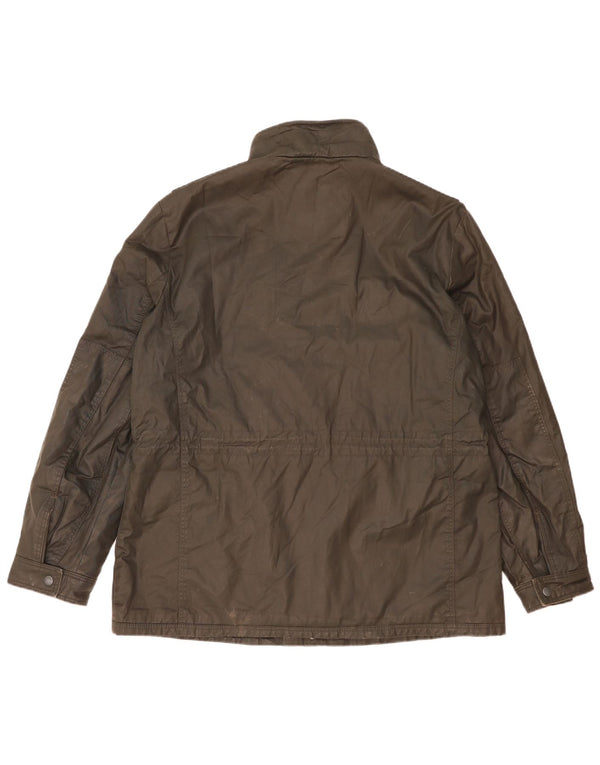 Marks & Spencer Herren Blue Harbor gewachste Baumwolljacke UK 42 XL Khaki Baumwolle