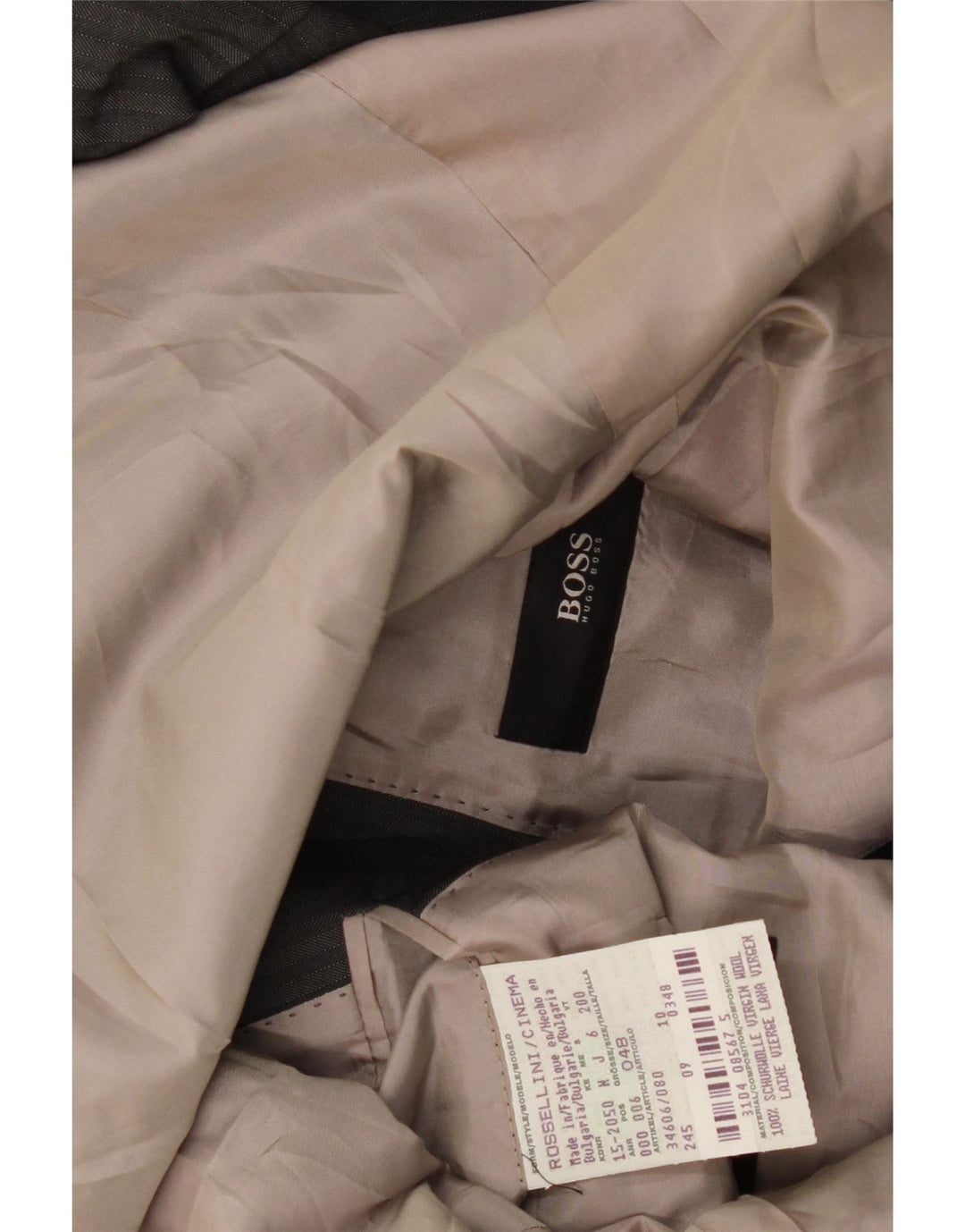 HUGO BOSS Herren-Blazer mit 3 Knöpfen, EU 48, mittelgraue Nadelstreifenwolle