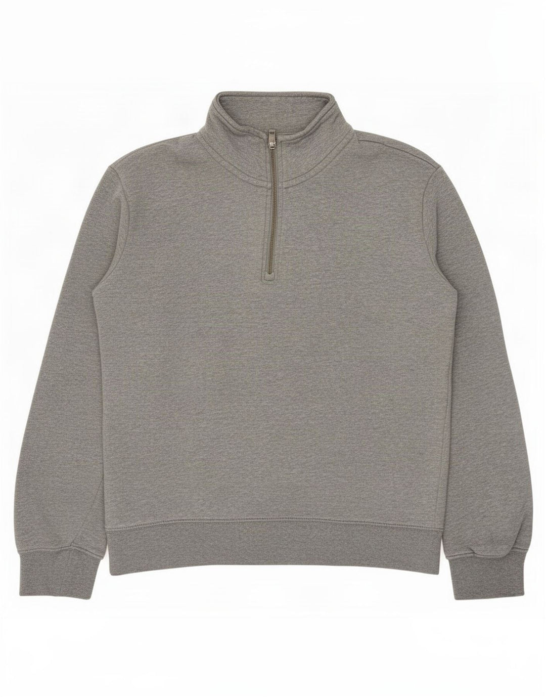 Marks & Spencer Herren-Sweatshirt mit Reißverschluss am Hals, Größe S, Grau, Baumwolle