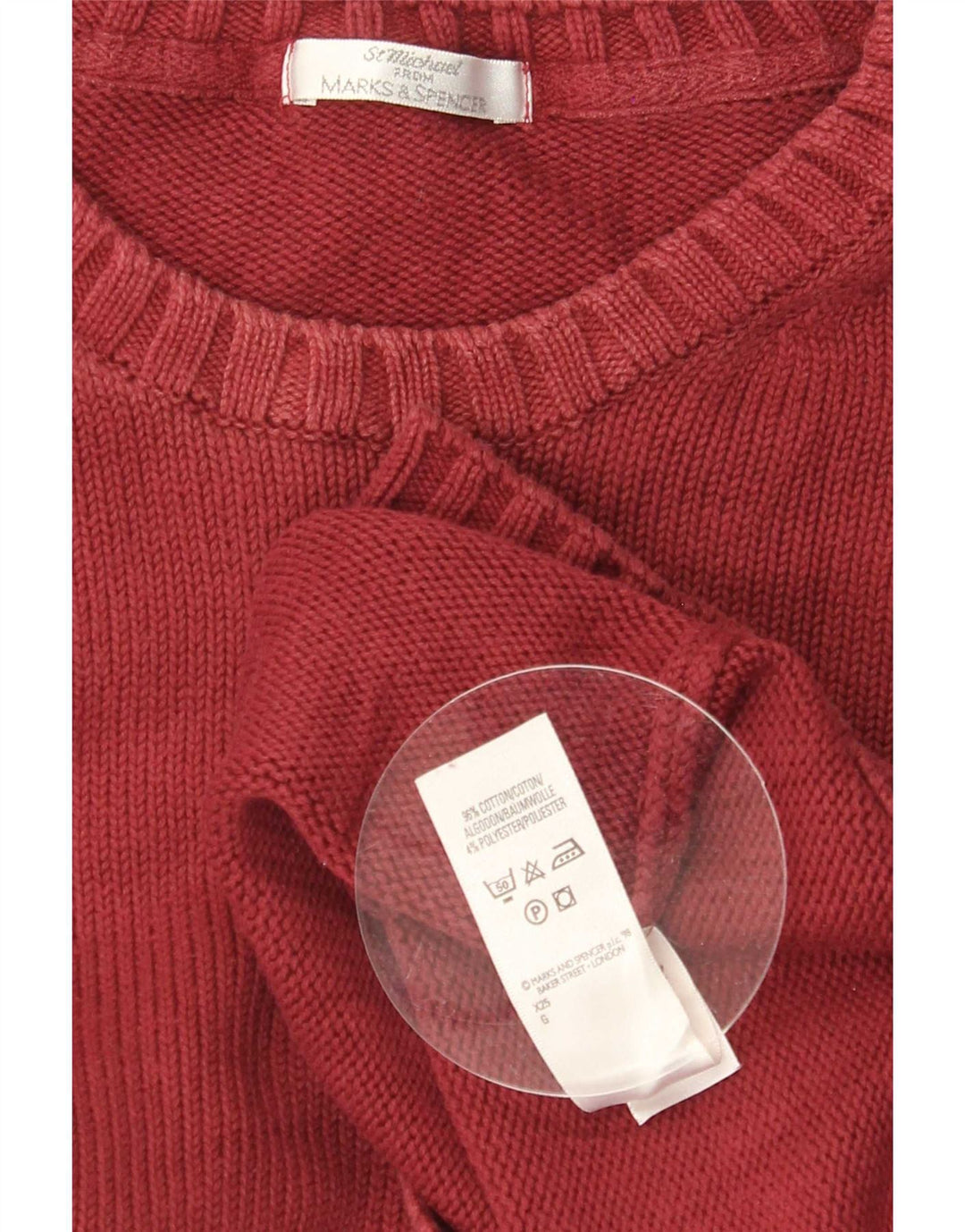 Marks & Spencer Herren St. Michael Pullover mit U-Boot-Ausschnitt, mittleres Burgunderrot