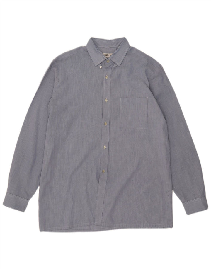 Pierre Cardin Herrenhemd Mittelblaues Nadelstreifen-Polyester