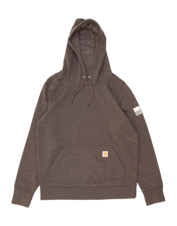 Carhartt Womens Relaxed Fit Hoodie Pullover US 4/6 Small Graue Baumwolle