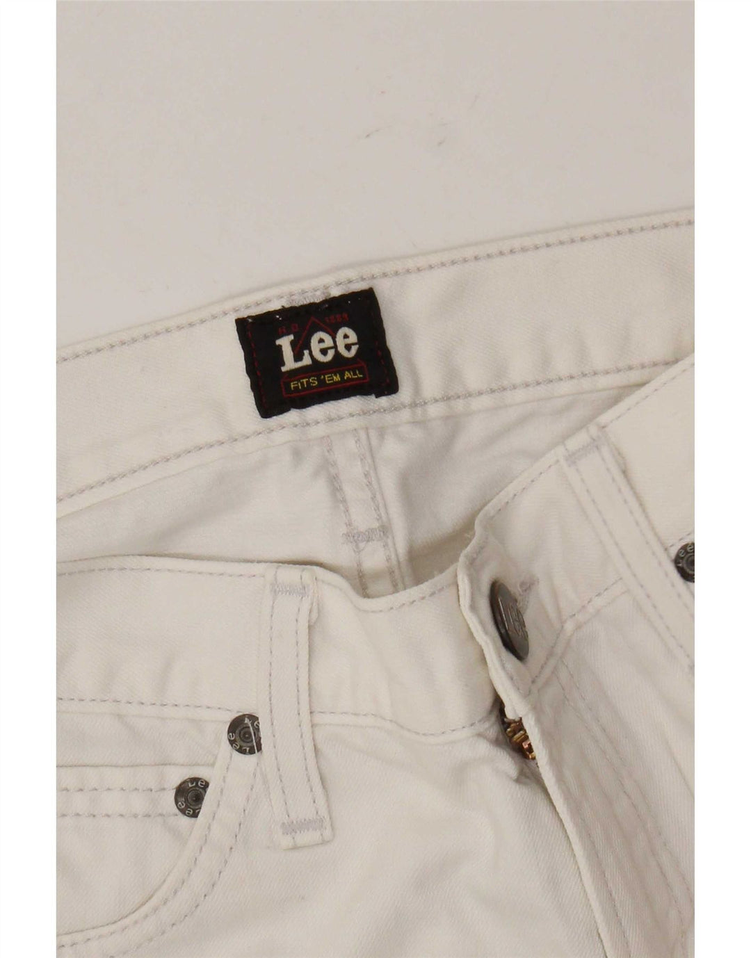 Lee Damen Bootcut Freizeithose W28 L28 Weiß