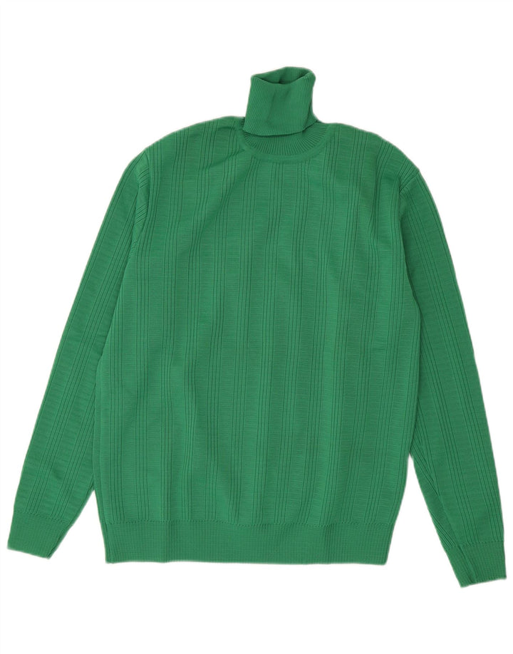 Vintage Herren Rollkragenpullover IT 50 Mittelgrün