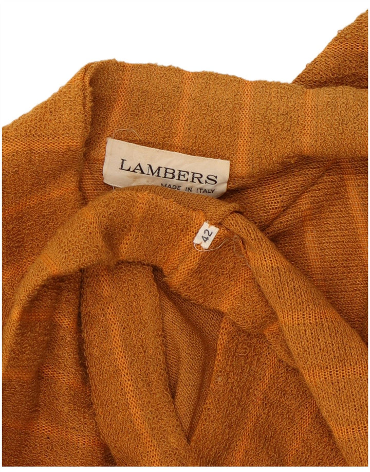 Langer Damen-Cardigan von Lambers IT 42 Mittelorange Nadelstreifen