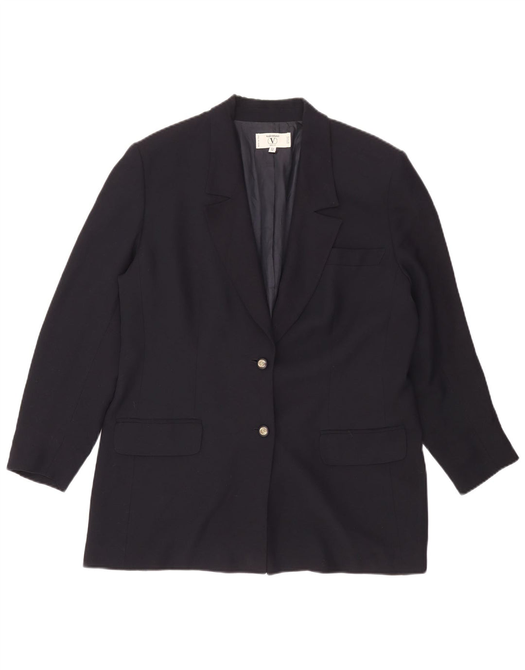 Valentino Damen 2-Knopf-Blazerjacke IT 50 XL Marineblaue Viskose