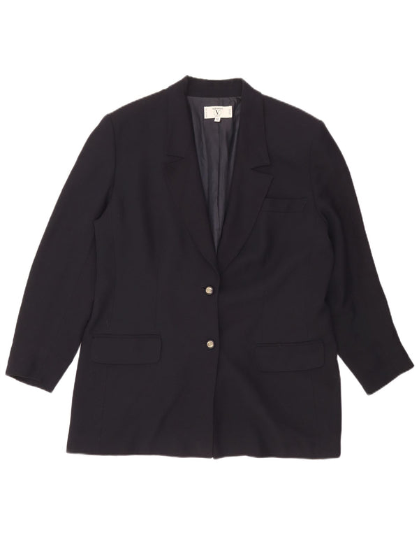 Valentino Damen 2-Knopf-Blazerjacke IT 50 XL Marineblaue Viskose