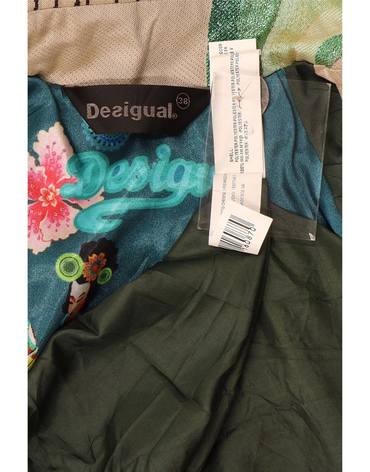 Desigual Damen-Trenchcoat mit Grafik, EU 38, Mittelbeige, geometrisches Polyester