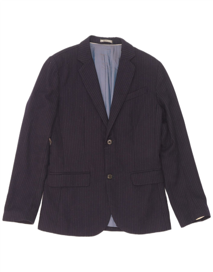 Gap Herren-Blazer mit 2 Knöpfen, Gr. 36, klein, marineblau, gestreift, Wolle