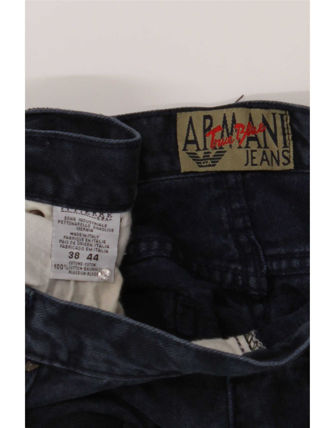 Armani Herren Straight Jeans W38 L30 Marineblaue Baumwolle