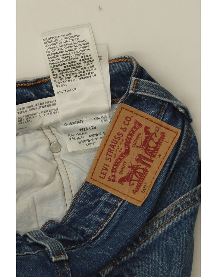 Levi's Damen 501 Straight Jeans W26 L28 Blaue Baumwolle