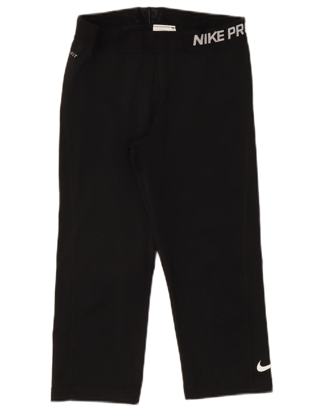 Nike Womens Dri Fit Graphic Capri Leggings UK 12 Mittelschwarzes Polyester