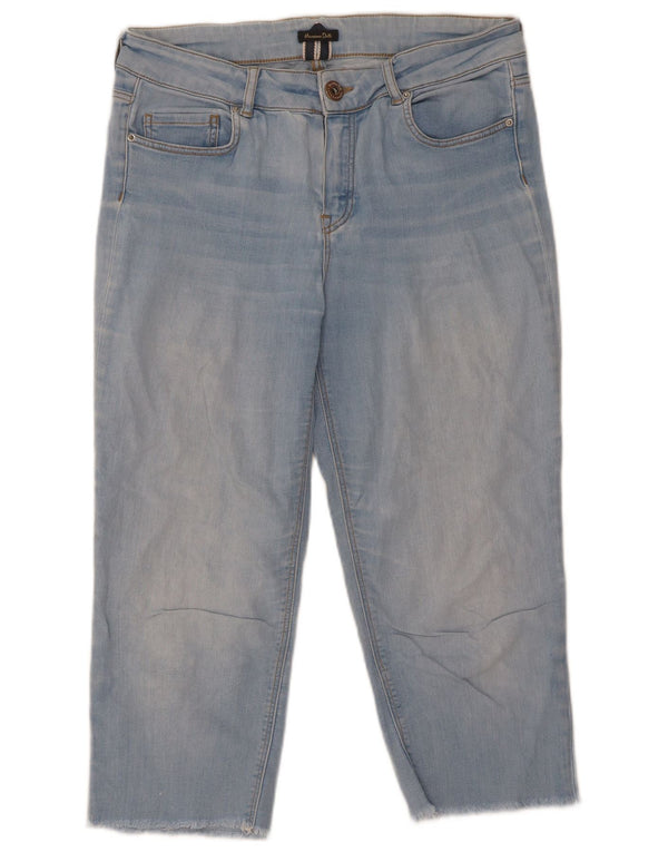 Massimo Dutti Damen Crop Skinny Jeans EU 38 Small W28 L20 Blau