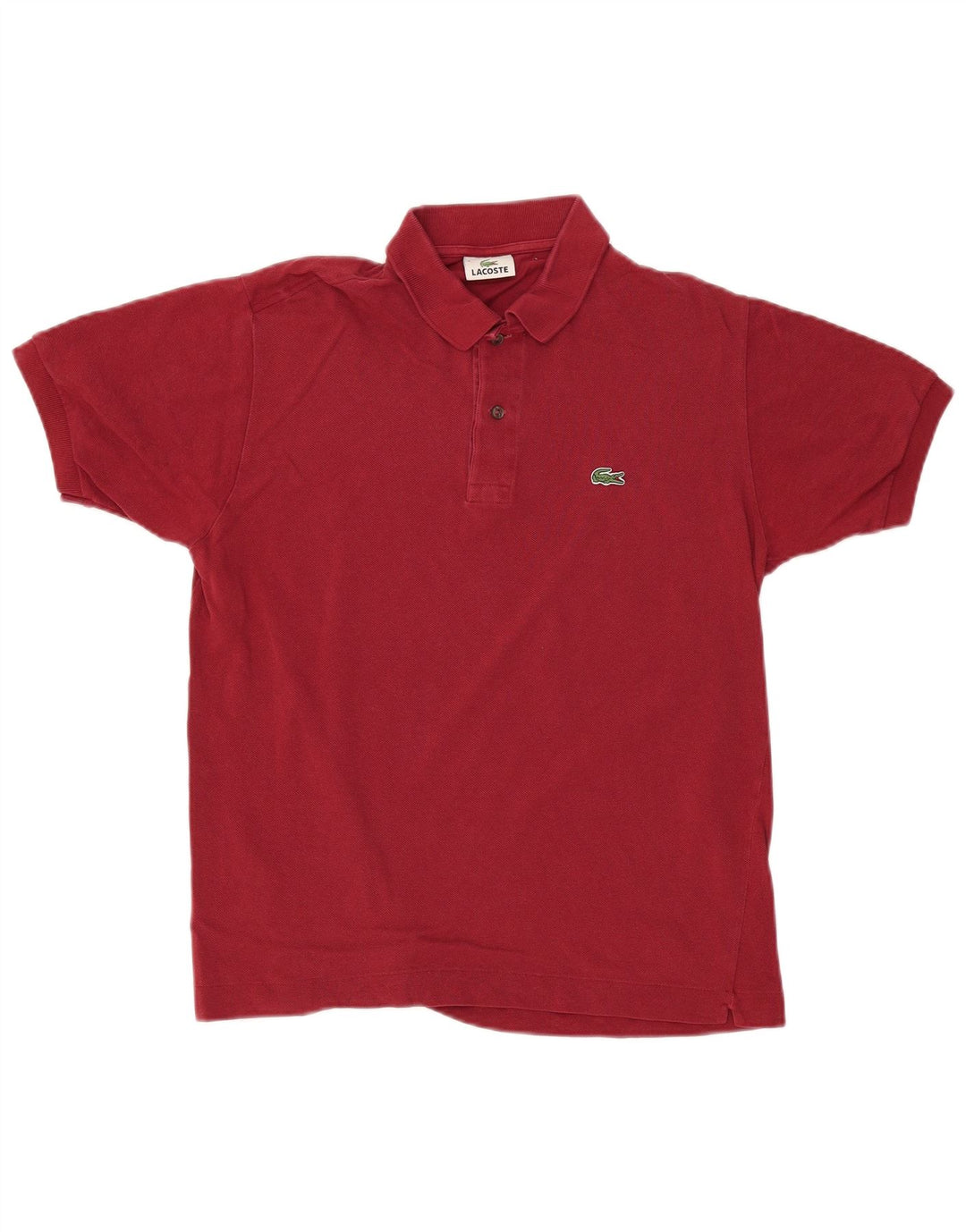 LACOSTE Herren-Poloshirt, Größe 4, mittlere burgunderrote Baumwolle