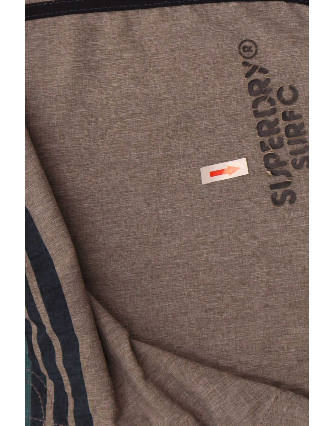 Superdry Herren Graphic Regular Badeshorts, groß, grau gestreift, Polyester