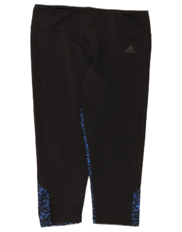 Adidas Damen Climalite Capri-Leggings UK 16/18 Large Schwarz gefleckt