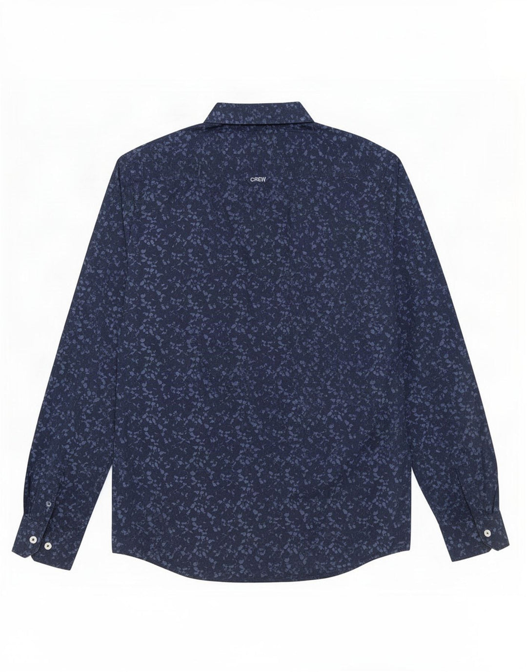 Crew Clothing Herren-Hemd mit abstraktem Muster, schmale Passform, mittelmarineblaue Baumwolle