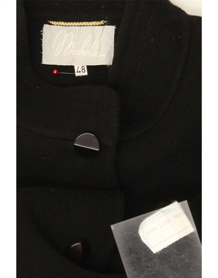 Michelle Damen Mantel IT 48 XL Schwarze Wolle