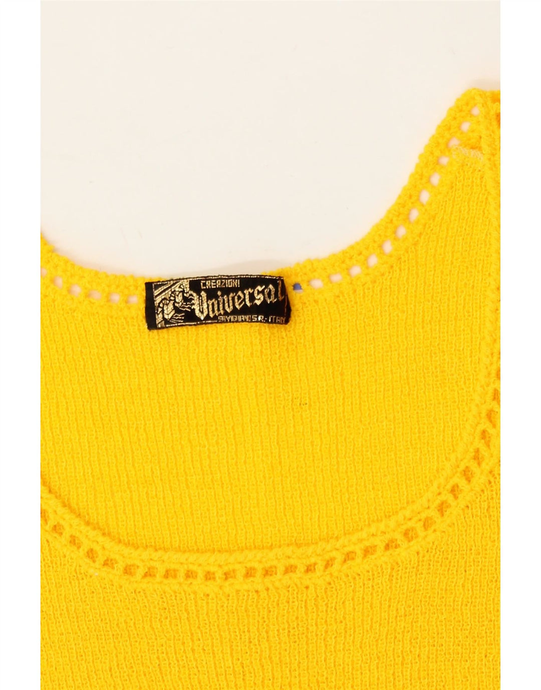 VINTAGE Womens Vest Tank Top UK 10 Small Yellow Vintage Vintage and Second-Hand Vintage from Messina Hembry 