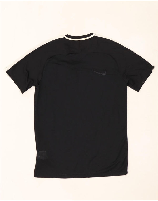 Nike Herren Dri Fit T-Shirt Top Mittelschwarzes Colourblock-Polyester