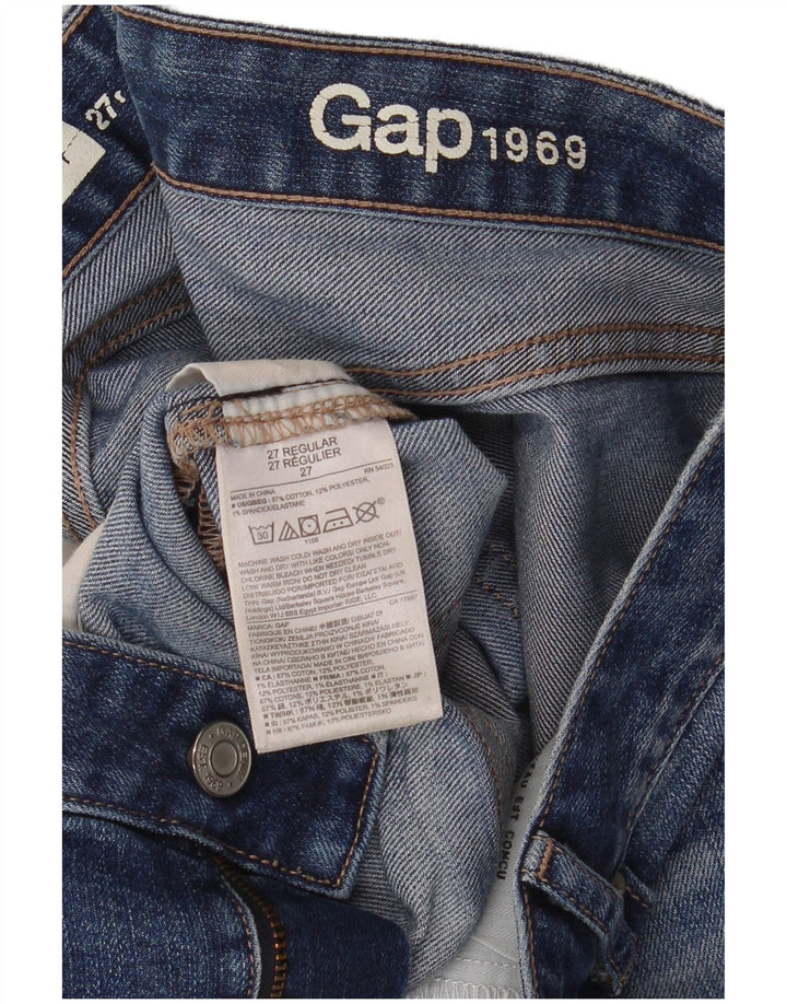 Gap Damen Distressed Regular Skinny Jeans W27 L32 Blaue Baumwolle