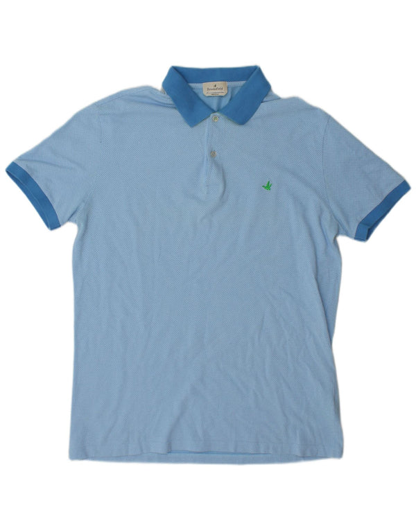 Brooksfield Mens Polo Shirt IT 54 XL Blue Cotton