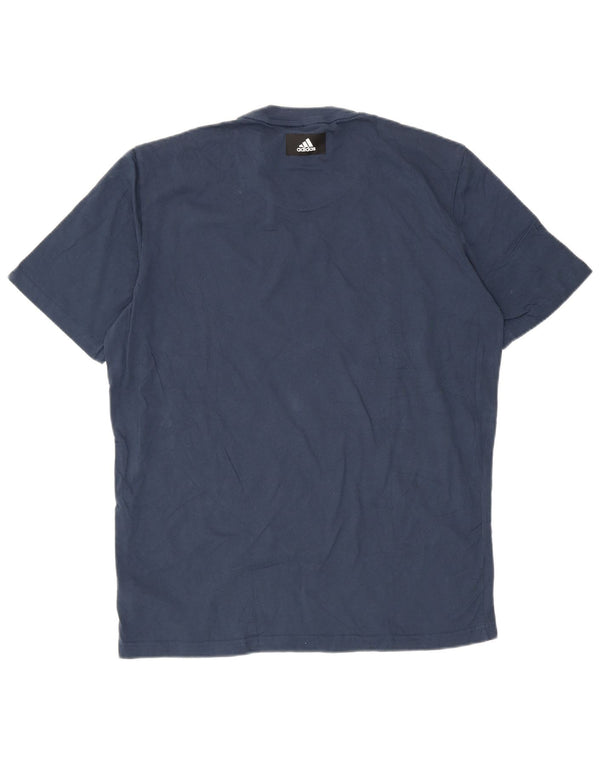 Adidas Herren-T-Shirt mit Grafik, groß, marineblau, Baumwolle