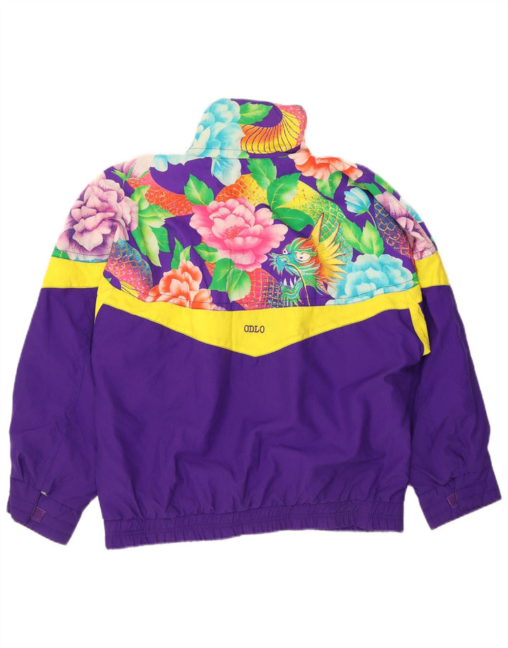 ODLO Damen Übergroße Anorakjacke EU 36 Small Purple Floral Polyester