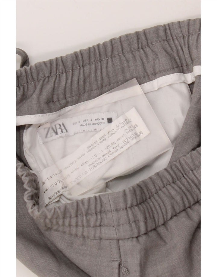 Zara Herren Jogger-Chinohose, Größe S, W30, L28, Grau, Polyester