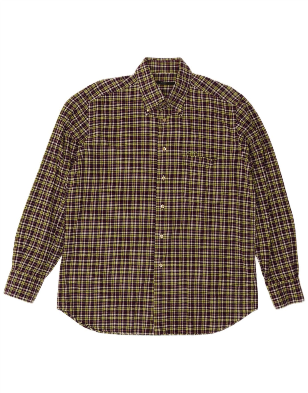 UNGARO Herrenhemd Größe 43 17 XL Lila kariert