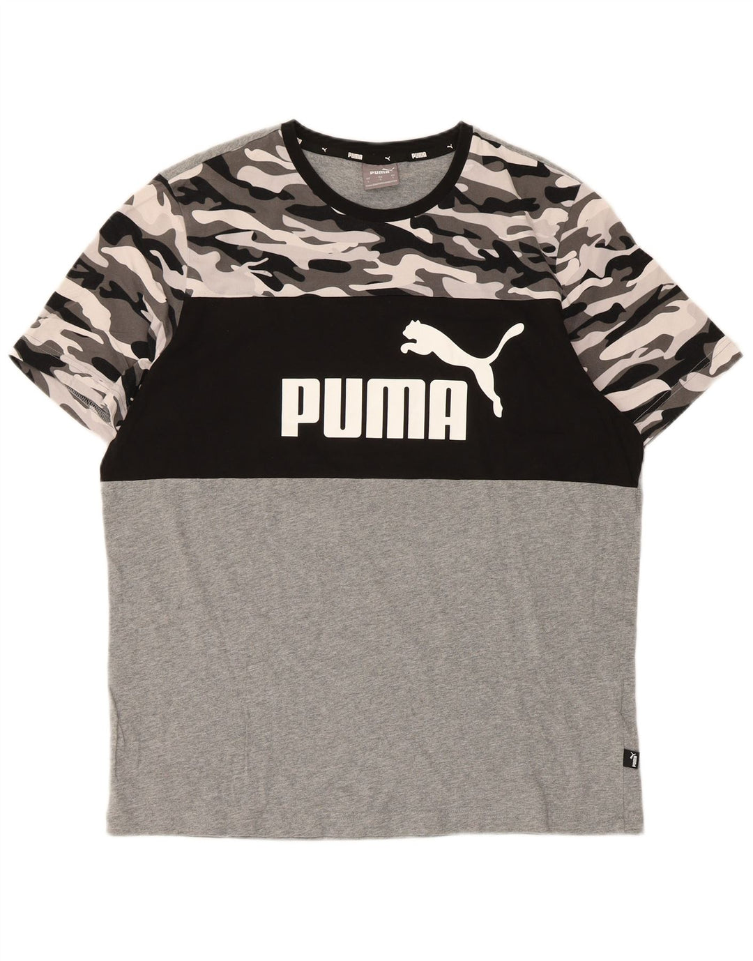 Puma Herren-T-Shirt mit Grafik, groß, mehrfarbig, Camouflage-Baumwolle