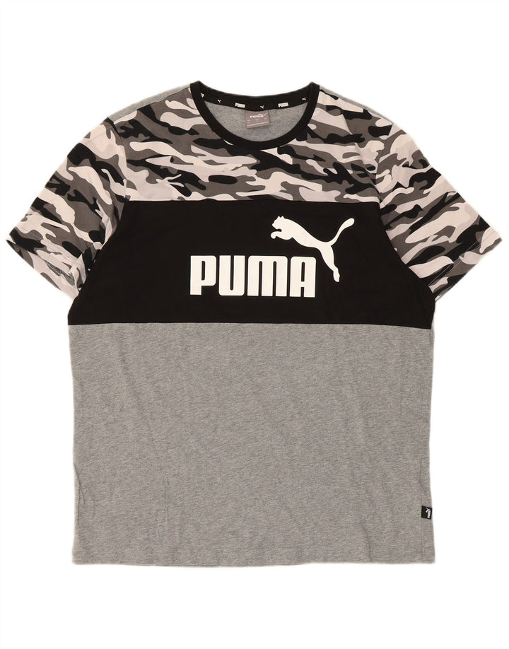 Puma Herren-T-Shirt mit Grafik, groß, mehrfarbig, Camouflage-Baumwolle