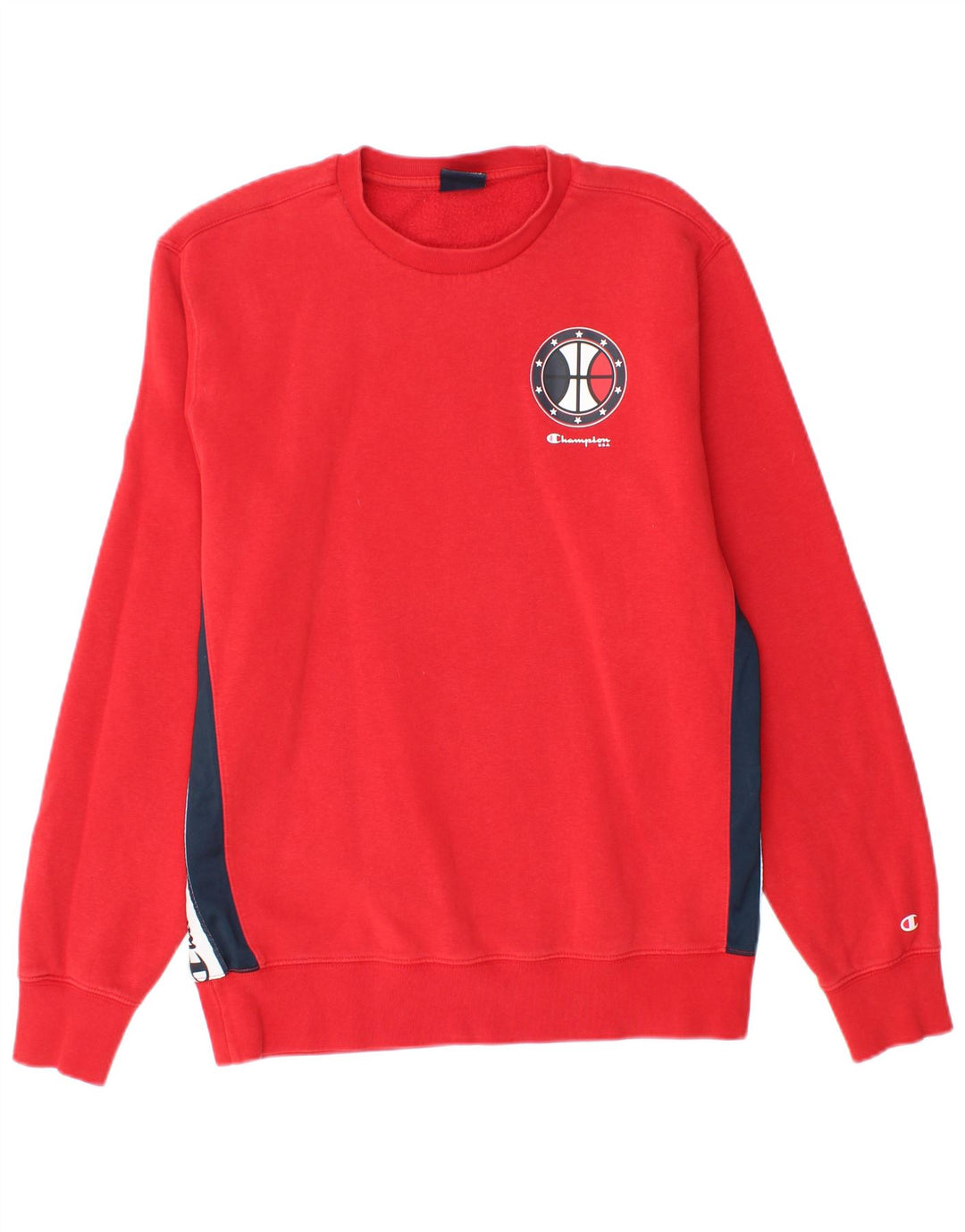 CHAMPION Herren-Sweatshirt mit Grafik, groß, rot, Colourblock-Baumwolle