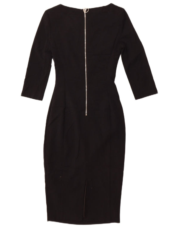 Marks & Spencer Damen figurbetontes Kleid mit 3/4-Ärmeln, UK 6, XS, Schwarz, Polyester