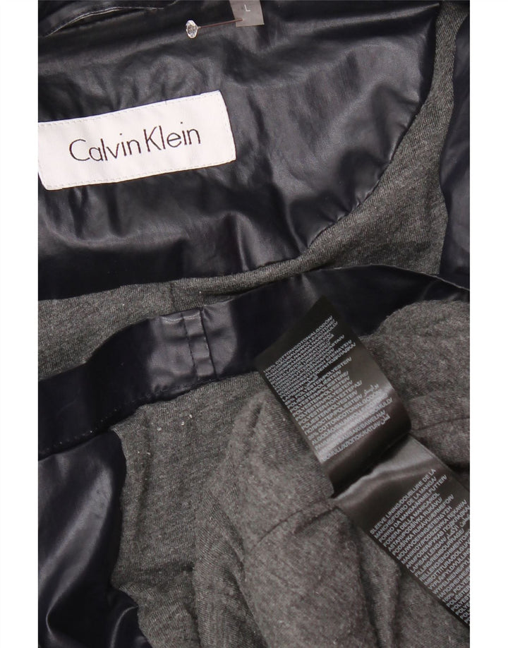CALVIN KLEIN Damen-Parkajacke mit Kapuze, UK 16, Größe L, Marineblau, Polyester