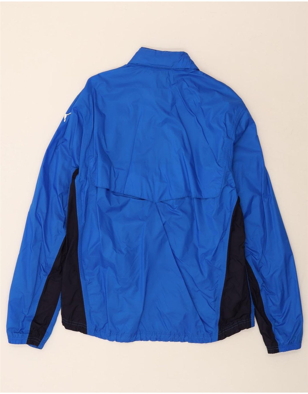 PUMA Herren Graphic Hooded Rain Jacket UK 40 Large Blue Colourblock Nylon