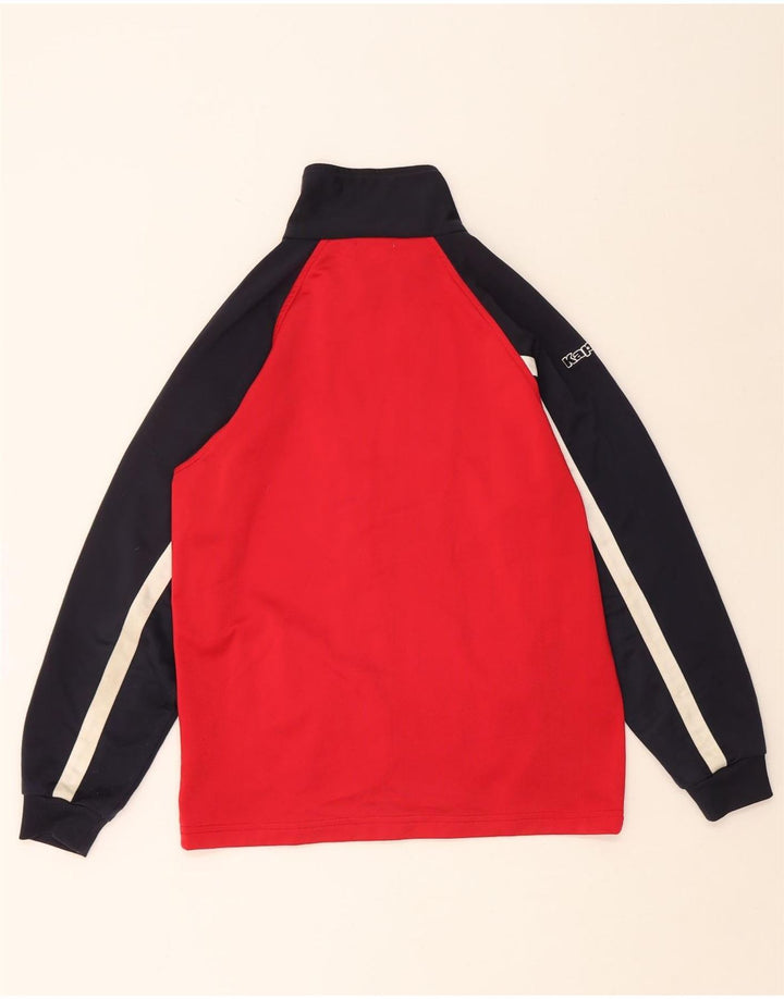 KAPPA Boys Tracksuit Top Jacket 11-12 Years XL Red Colourblock Polyester