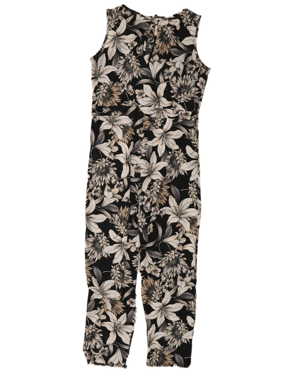 Wallis Womens Petite Sleeveless Jumpsuit UK 10 Small  Black Floral
