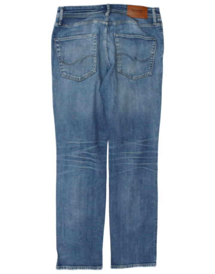 Jack & Jones Herren Distressed Straight Jeans W32 L32 Blaue Baumwolle