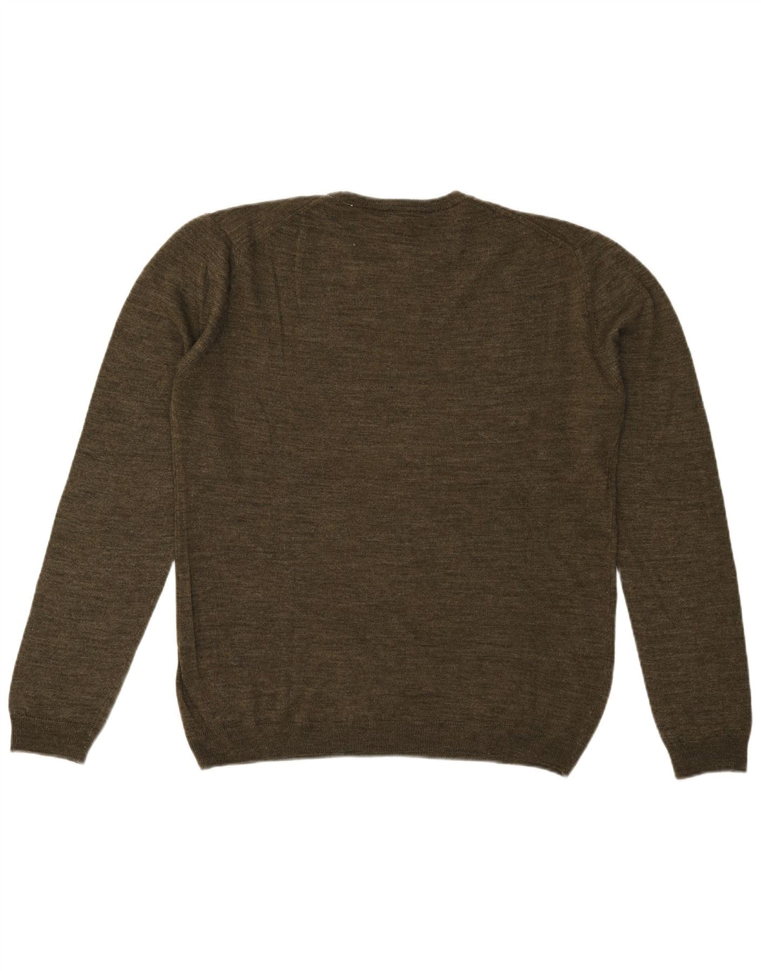 Henry Cottons Herren-Pullover mit Rundhalsausschnitt, große Khaki-Wolle